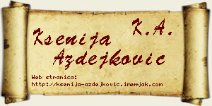 Ksenija Azdejković vizit kartica